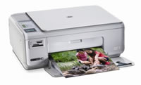 HP(ヒューレットパッカード)のプリンター Photosmart C4380 All-in-One の、インクや説明書、マニュアル、ドライバー情報